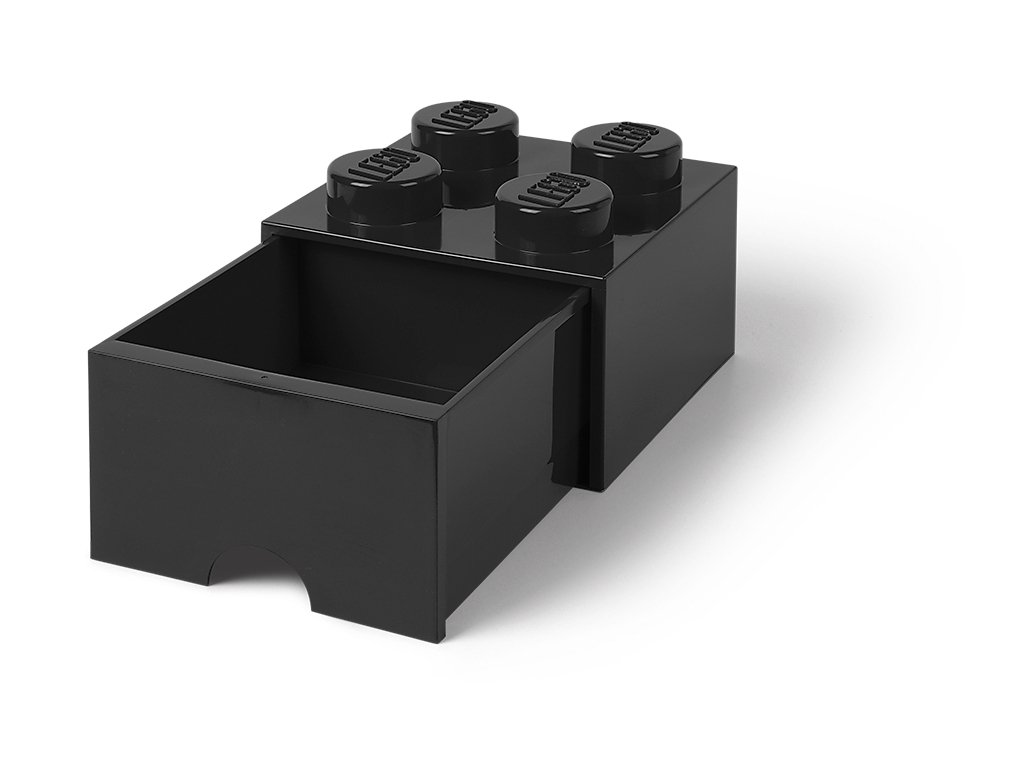 LEGO Pudełko z szufladą w kształcie czarnego klocka LEGO® z 4 wypustkami 5005711