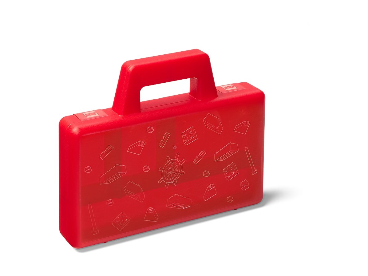 LEGO 5005769 Przezroczysta czerwona przenośna walizka do sortowania