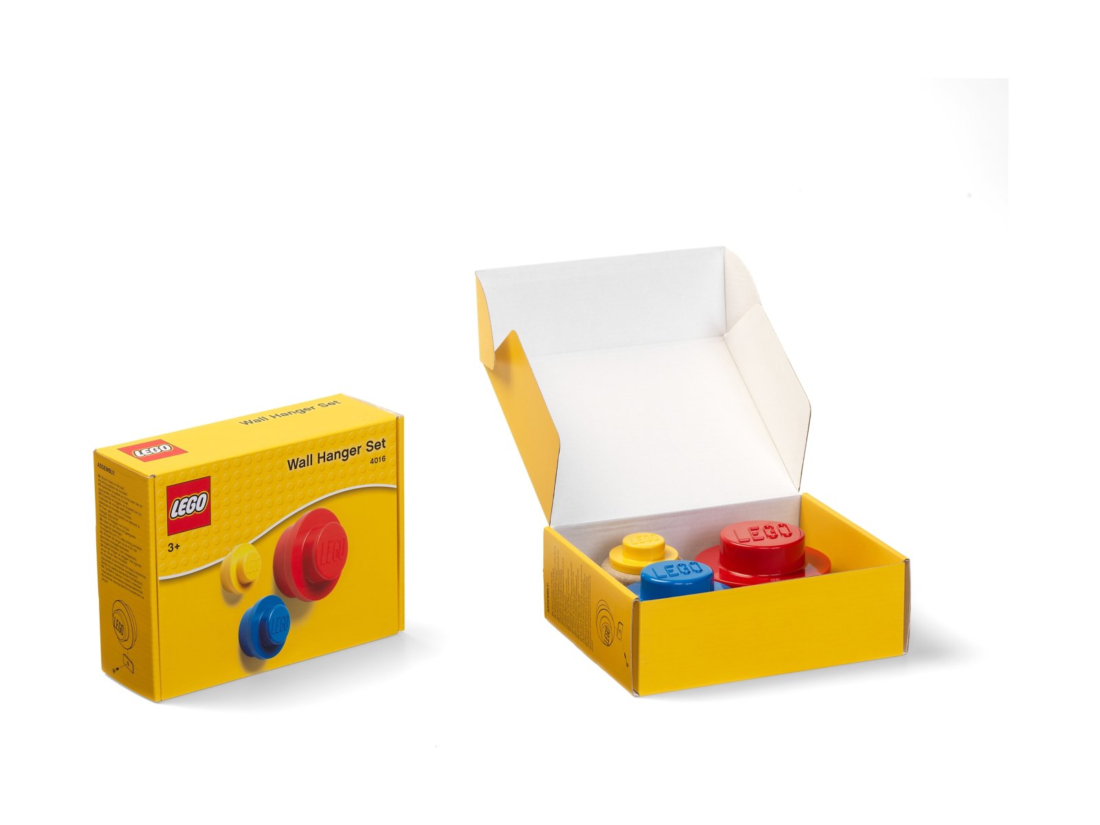 LEGO 5005906 Zestaw czerwonych, niebieskich i żółtych wieszaków na ścianę