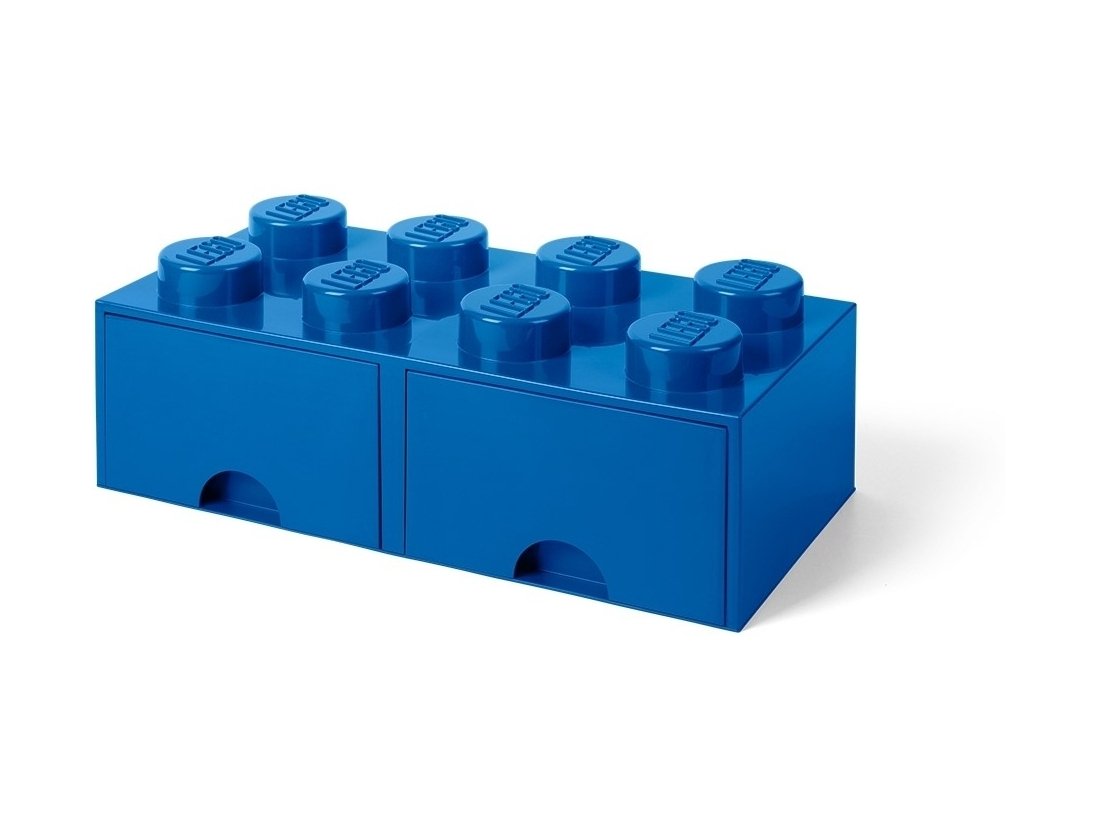 LEGO 5006132 Pudełko z szufladą i ośmioma wypustkami – niebieskie