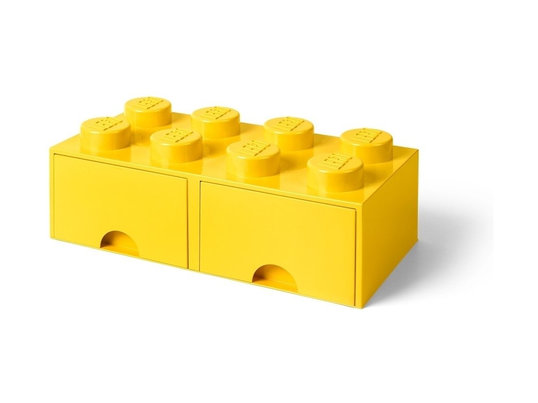LEGO 5006133 Pudełko z szufladą i ośmioma wypustkami – żółte