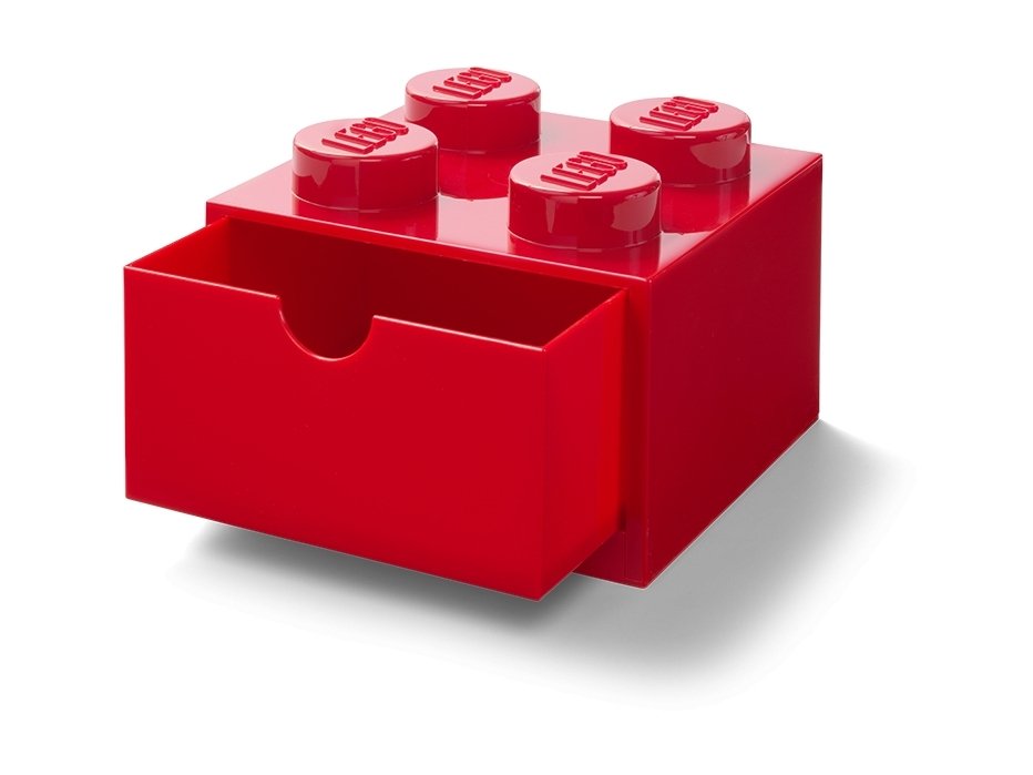 LEGO 5006140 Pudełko z szufladą w kształcie czerwonego klocka z 4 wypustkami