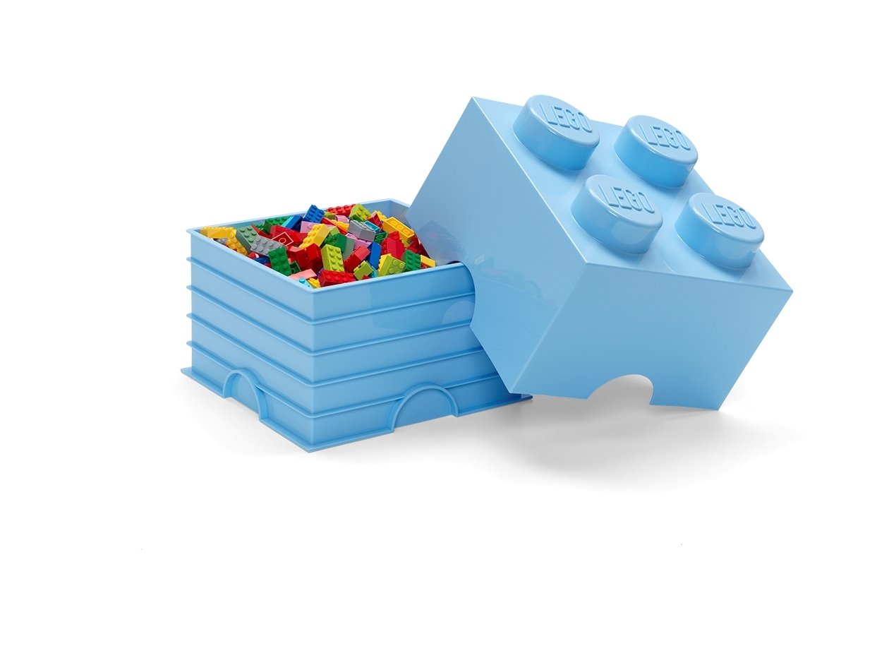 LEGO 5006169 Pojemnik w kształcie jasnoniebieskiego klocka z 4 wypustkami