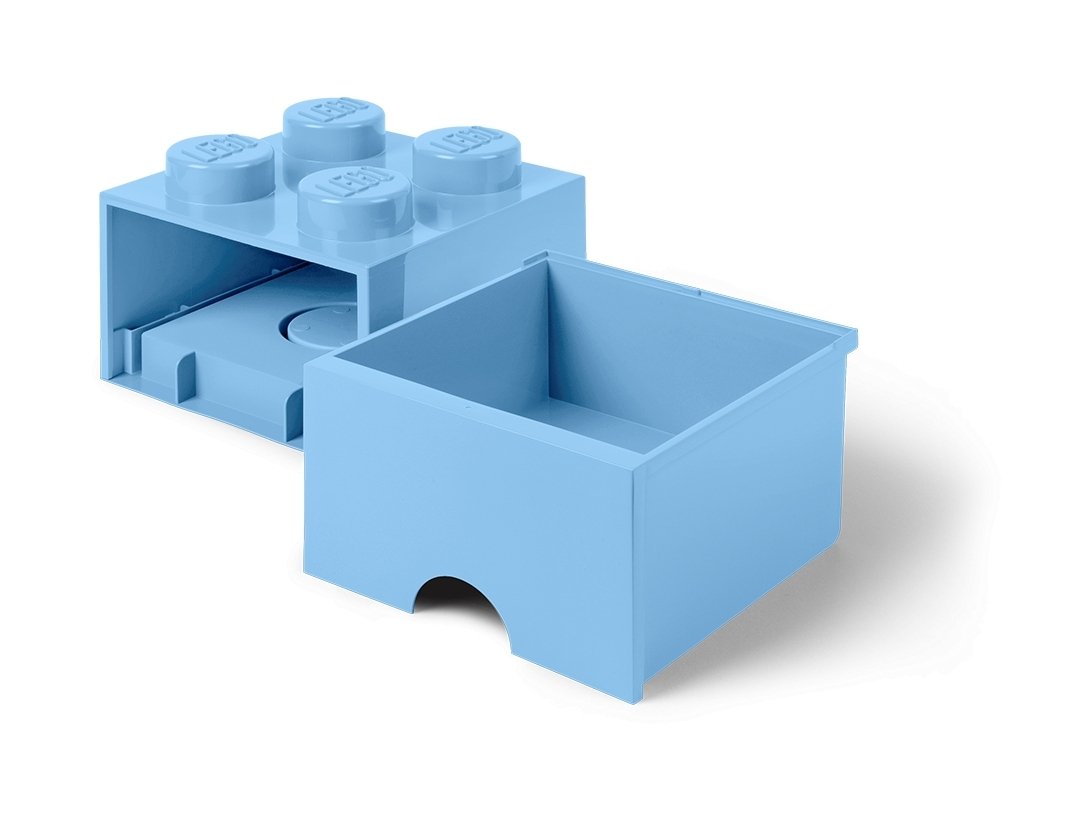 LEGO 5006181 Jasnoniebieskie pudełko z szufladą i 4 wypustkami