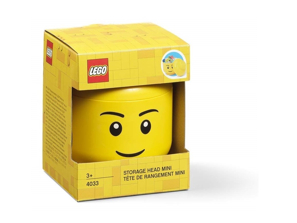 LEGO 5006258 Miniaturowy pojemnik w kształcie głowy jasnożółtej minifigurki chłopca