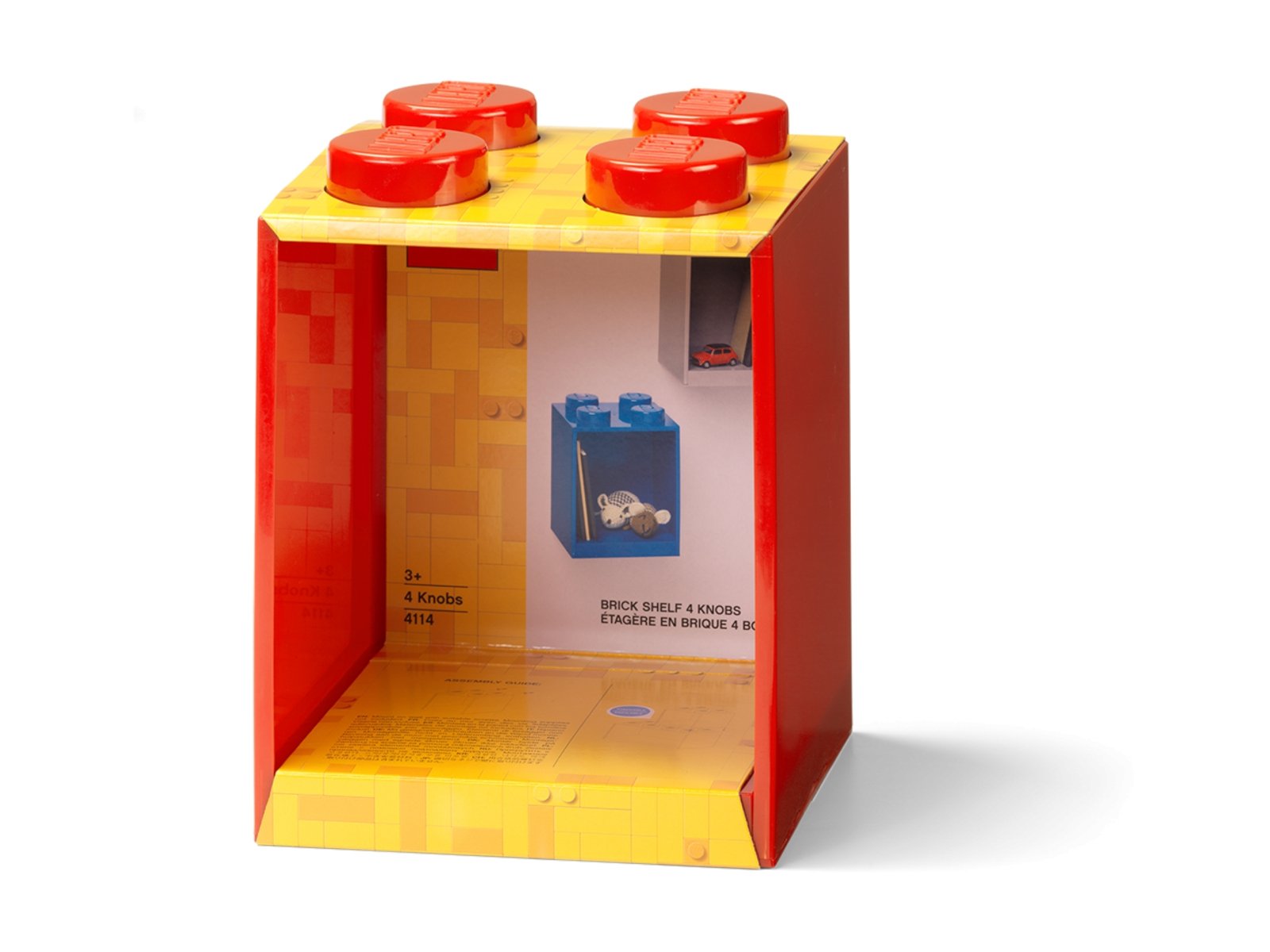 LEGO Półka w kształcie klocka z czterema wypustkami — jaskrawoczerwona 5006578