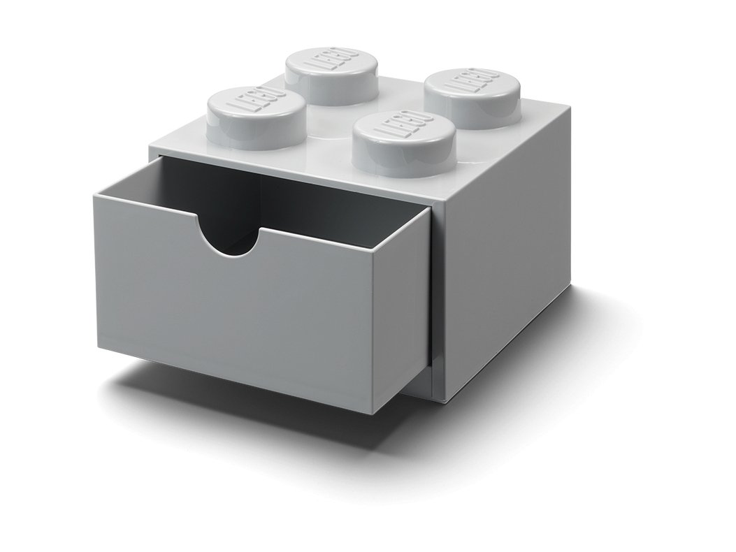 LEGO 5006875 Pudełko z szufladą w kształcie szarego klocka z 4 wypustkami