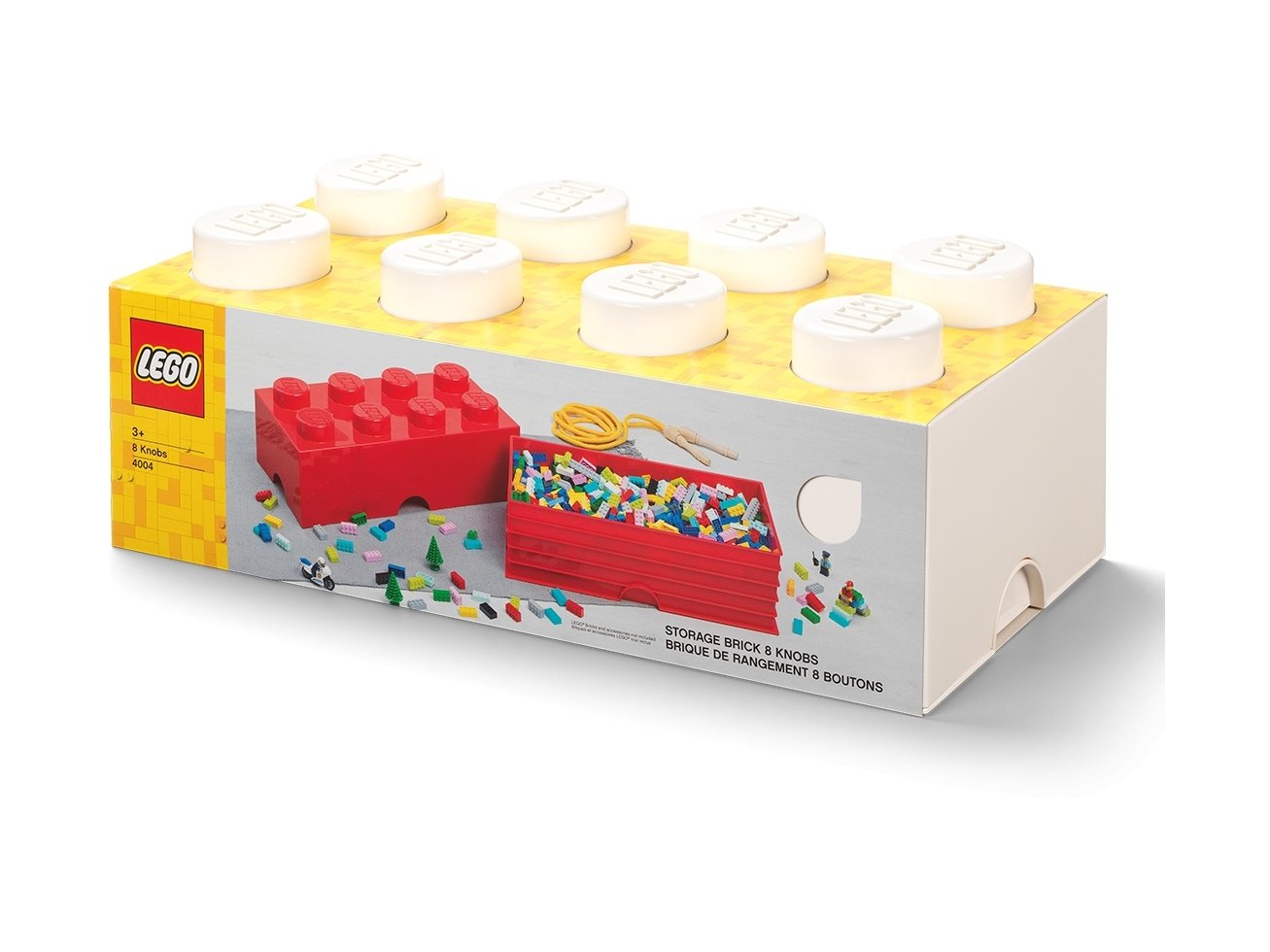 LEGO 5006913 Białe pudełko w kształcie klocka z 8 wypustkami