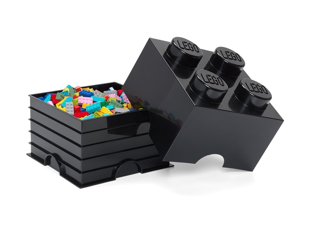 LEGO 5006930 Pudełko w kształcie klocka z czterema wypustkami – czarne