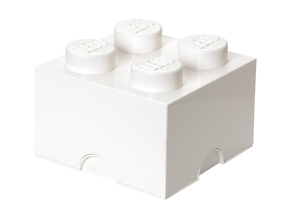 LEGO 5006931 Pojemnik w kształcie białego klocka z 4 wypustkami