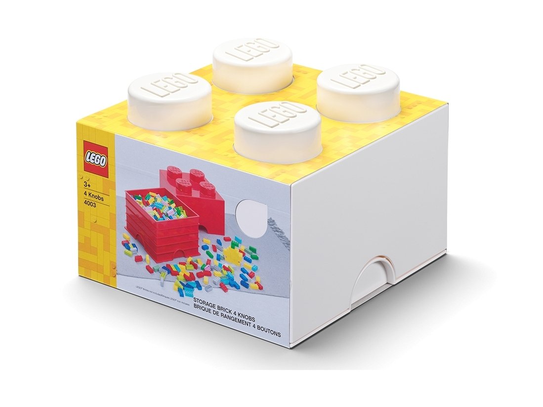 LEGO Pojemnik w kształcie białego klocka z 4 wypustkami 5006931