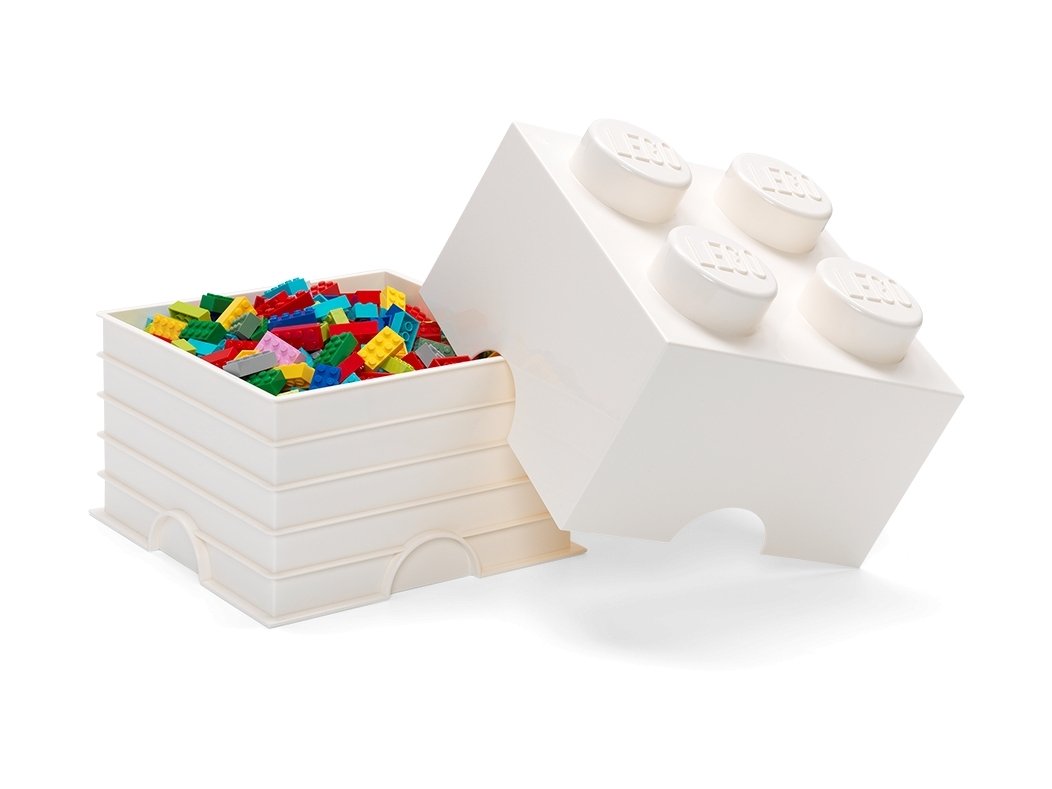 LEGO Pojemnik w kształcie białego klocka z 4 wypustkami 5006931