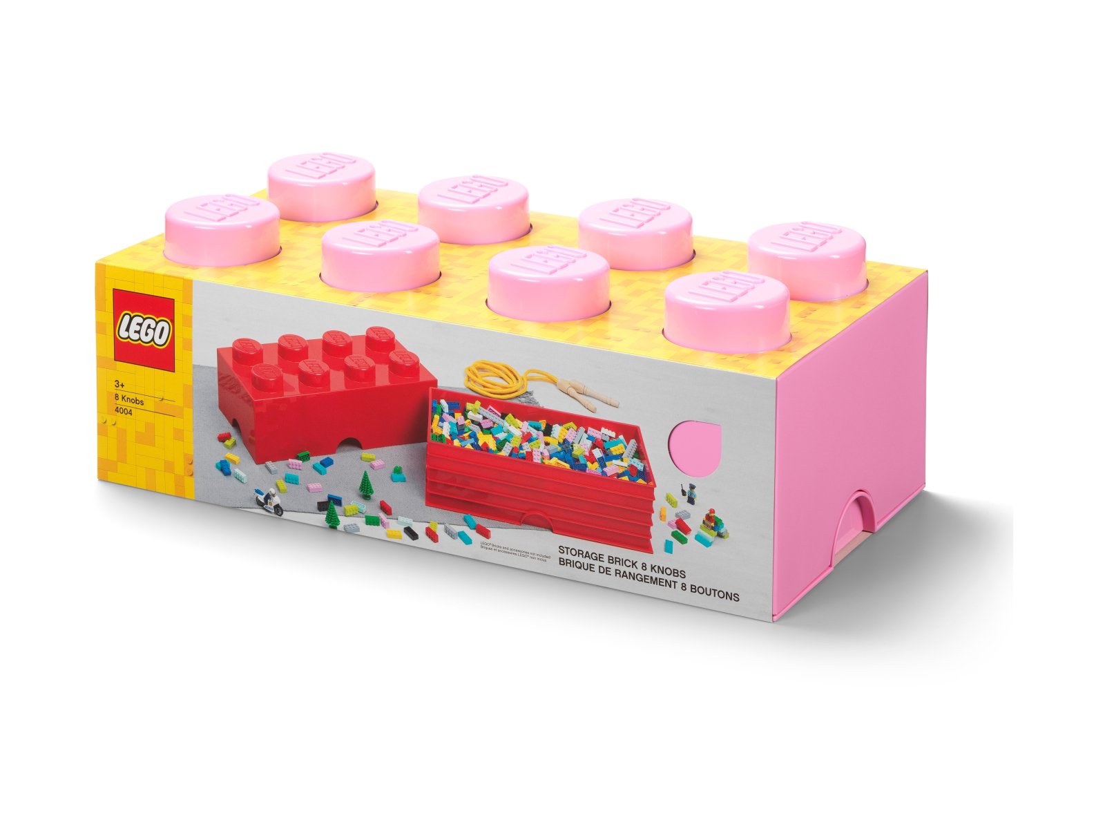 LEGO 5007126 Pudełko w kształcie klocka z ośmioma wypustkami – jasnofioletowe