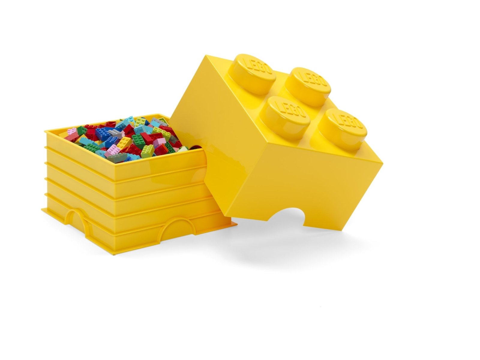 LEGO 5007128 Pudełko w kształcie klocka z czterema wypustkami – żółte