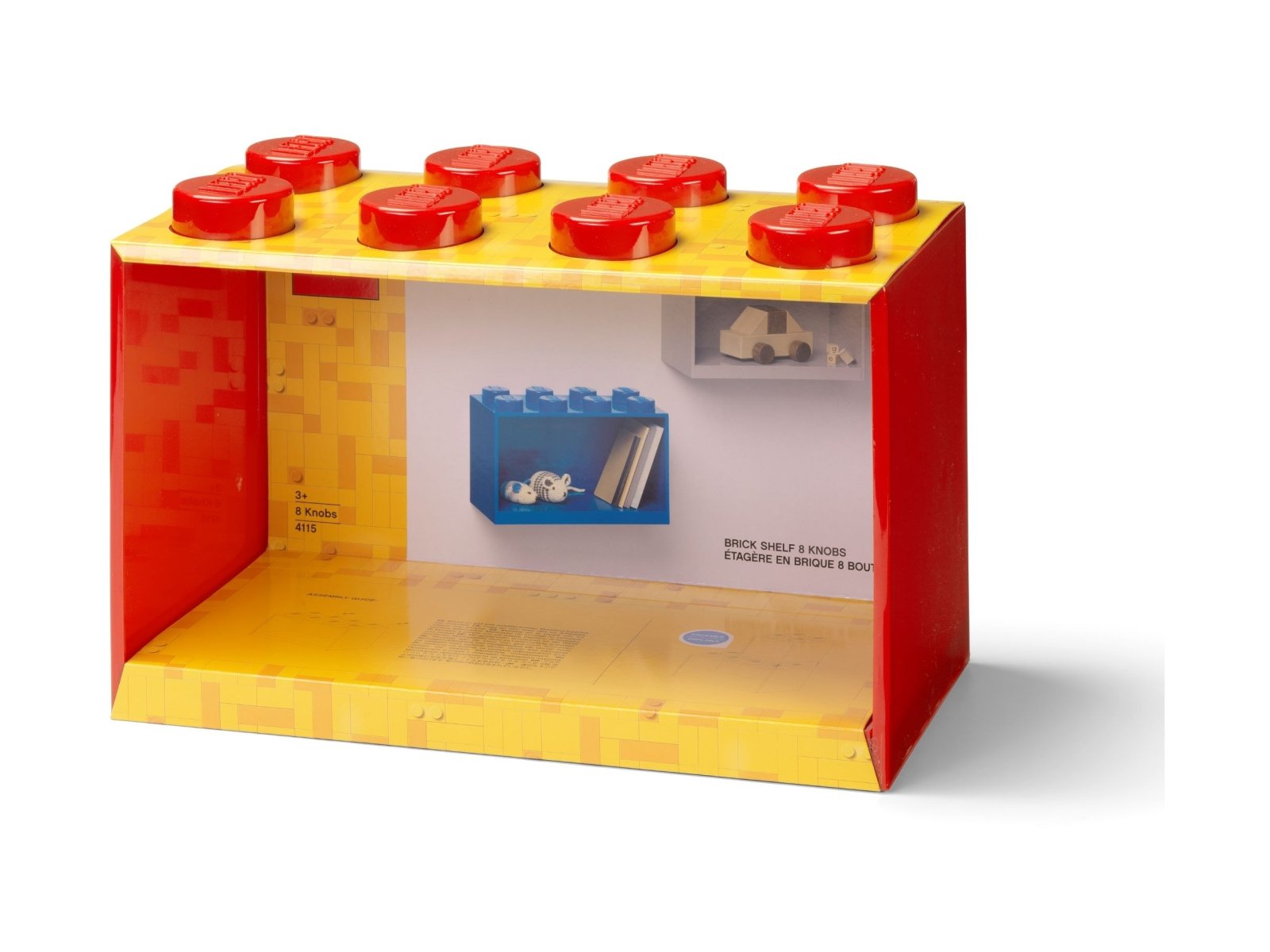LEGO Półka w kształcie klocka z ośmioma wypustkami — jaskrawoczerwona 5007284