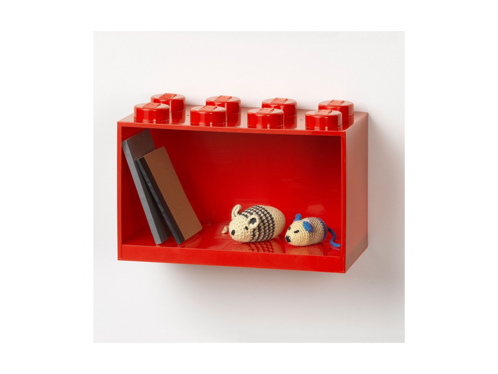 LEGO 5007284 Półka w kształcie klocka z ośmioma wypustkami — jaskrawoczerwona
