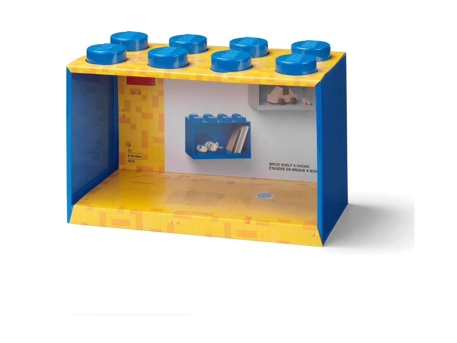 LEGO 5007285 Półka w kształcie klocka z ośmioma wypustkami — niebieska