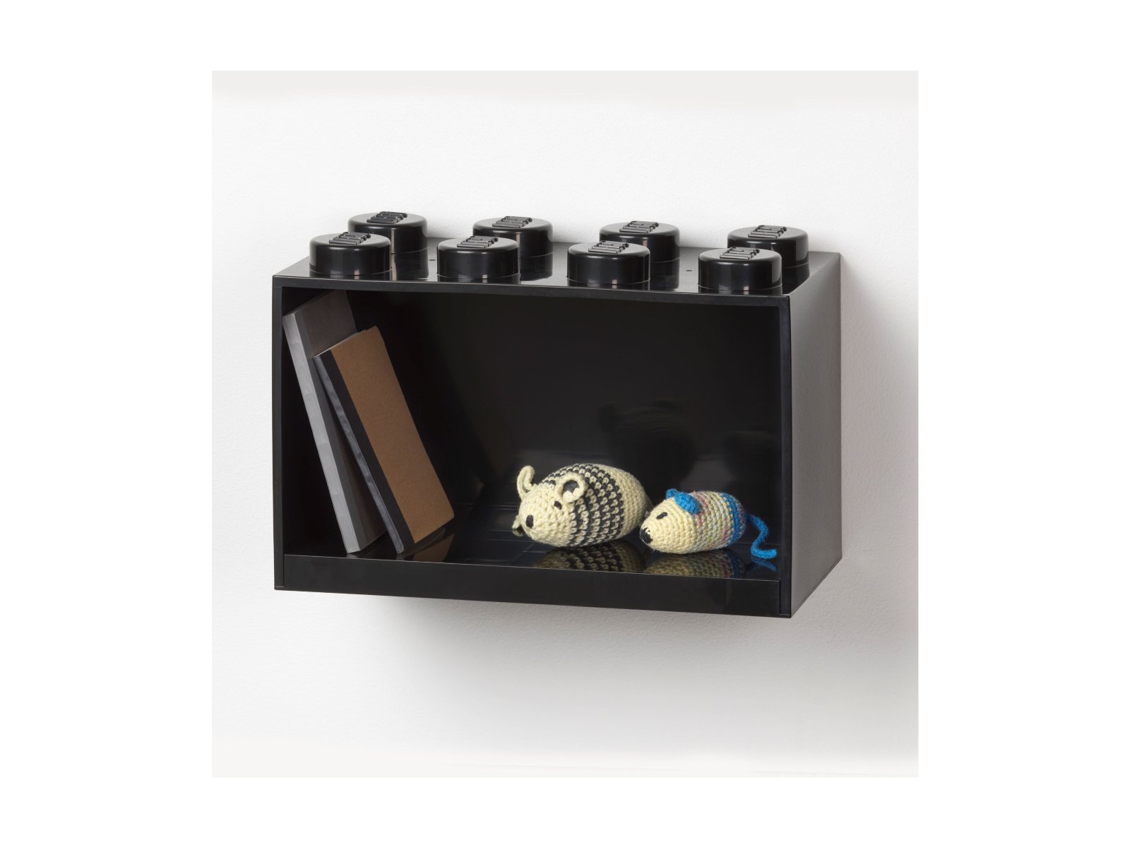 LEGO 5007286 Półka w kształcie klocka z ośmioma wypustkami — czarna