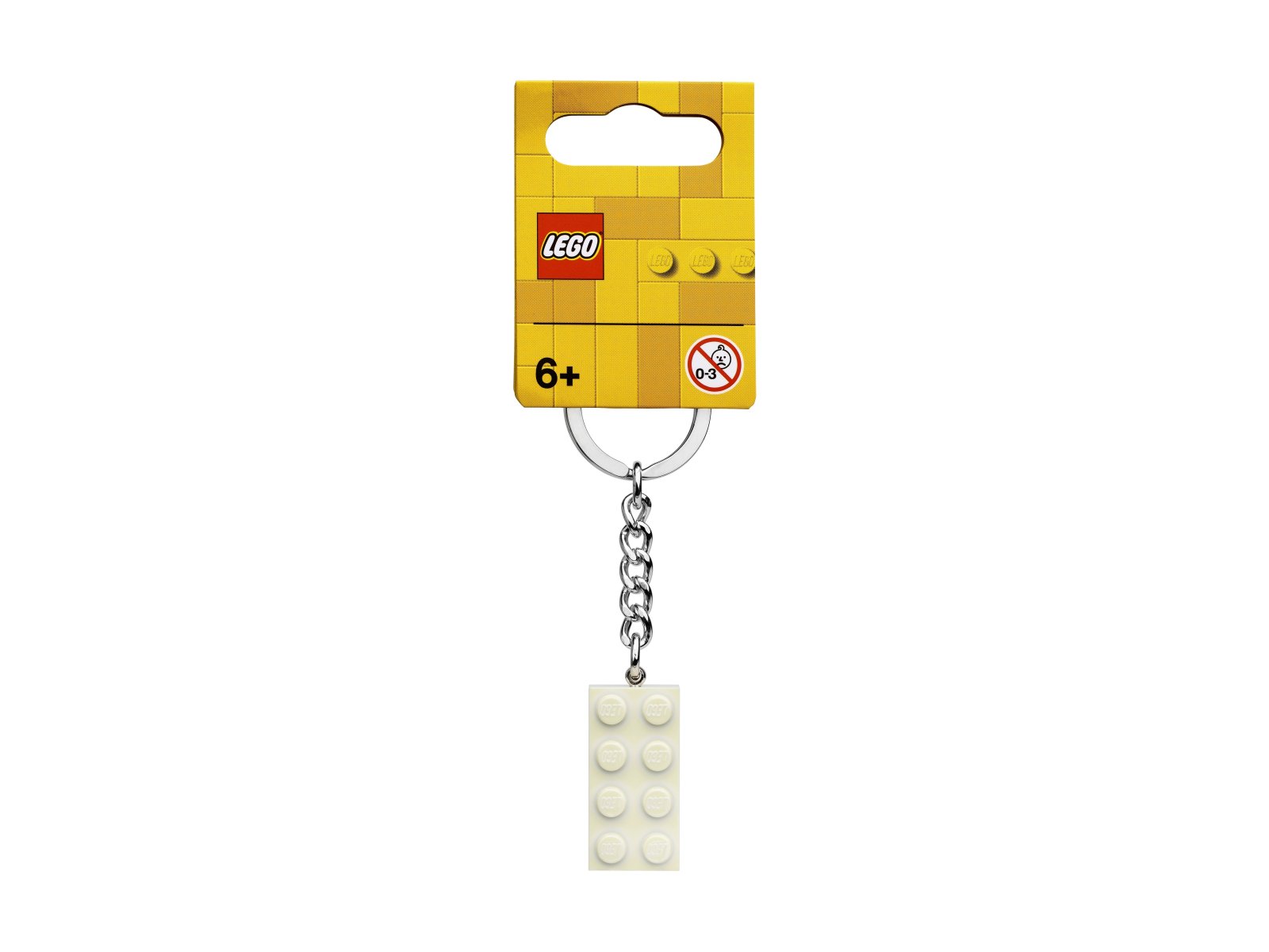 LEGO Breloczek z białym, metalicznym klockiem 2x4 854084