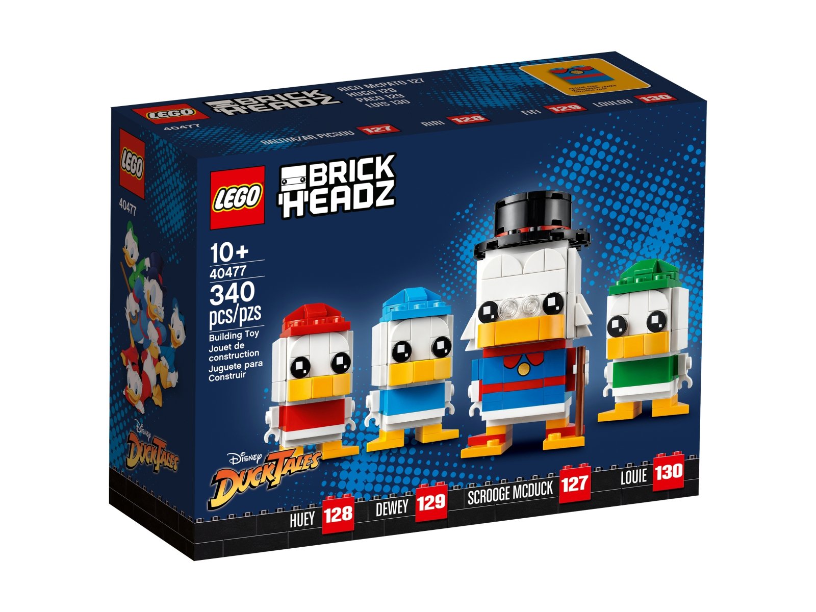 LEGO 40477 BrickHeadz Sknerus McKwacz, Hyzio, Dyzio i Zyzio