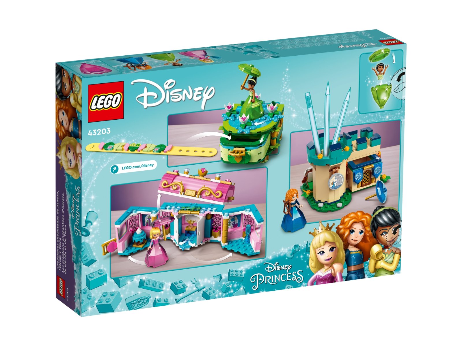 LEGO 43203 Disney Zaklęte twory Aurory, Meridy i Tiany