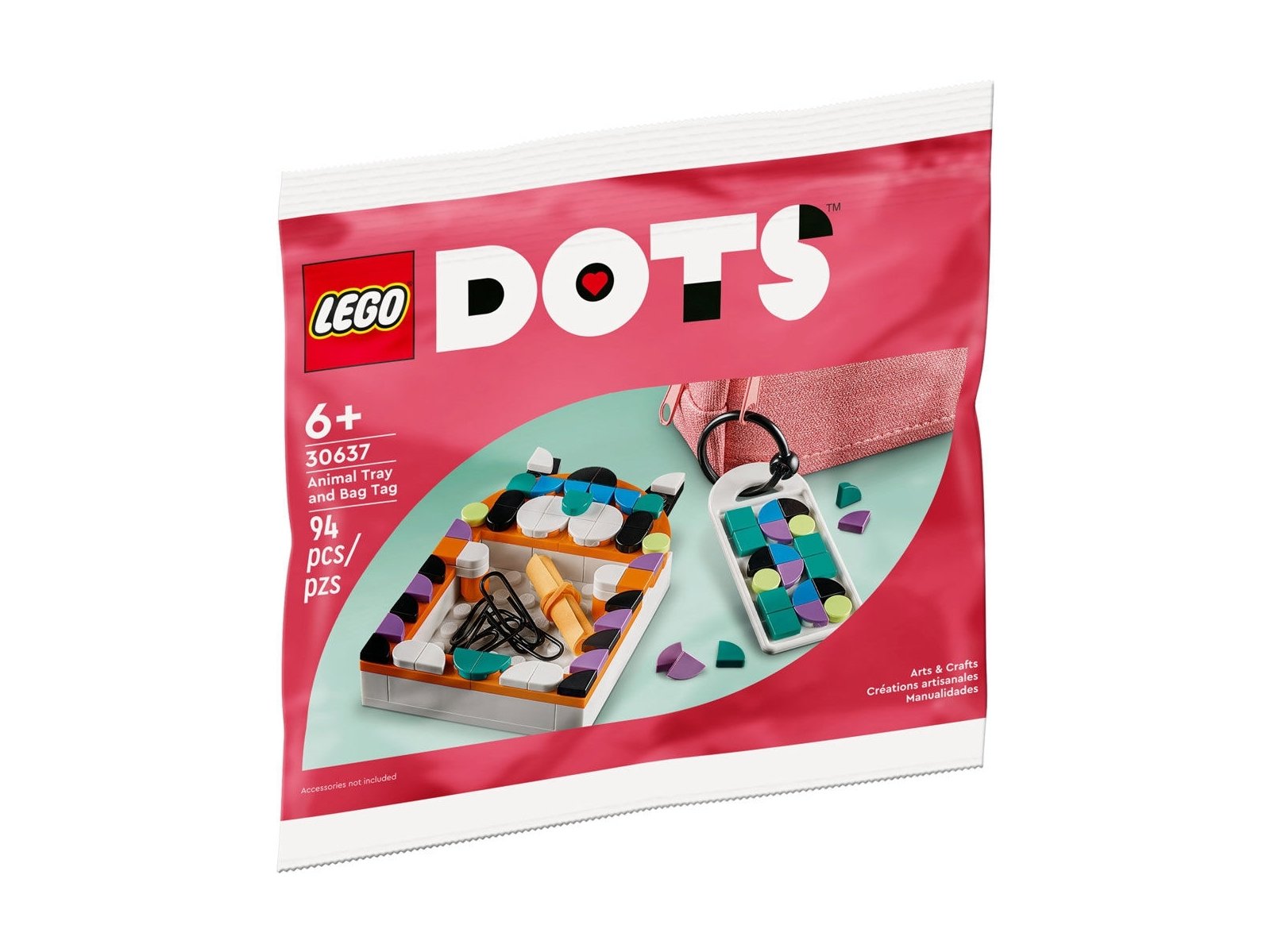 LEGO 30637 DOTS Tacka w kształcie zwierzaka i zawieszka na torbę