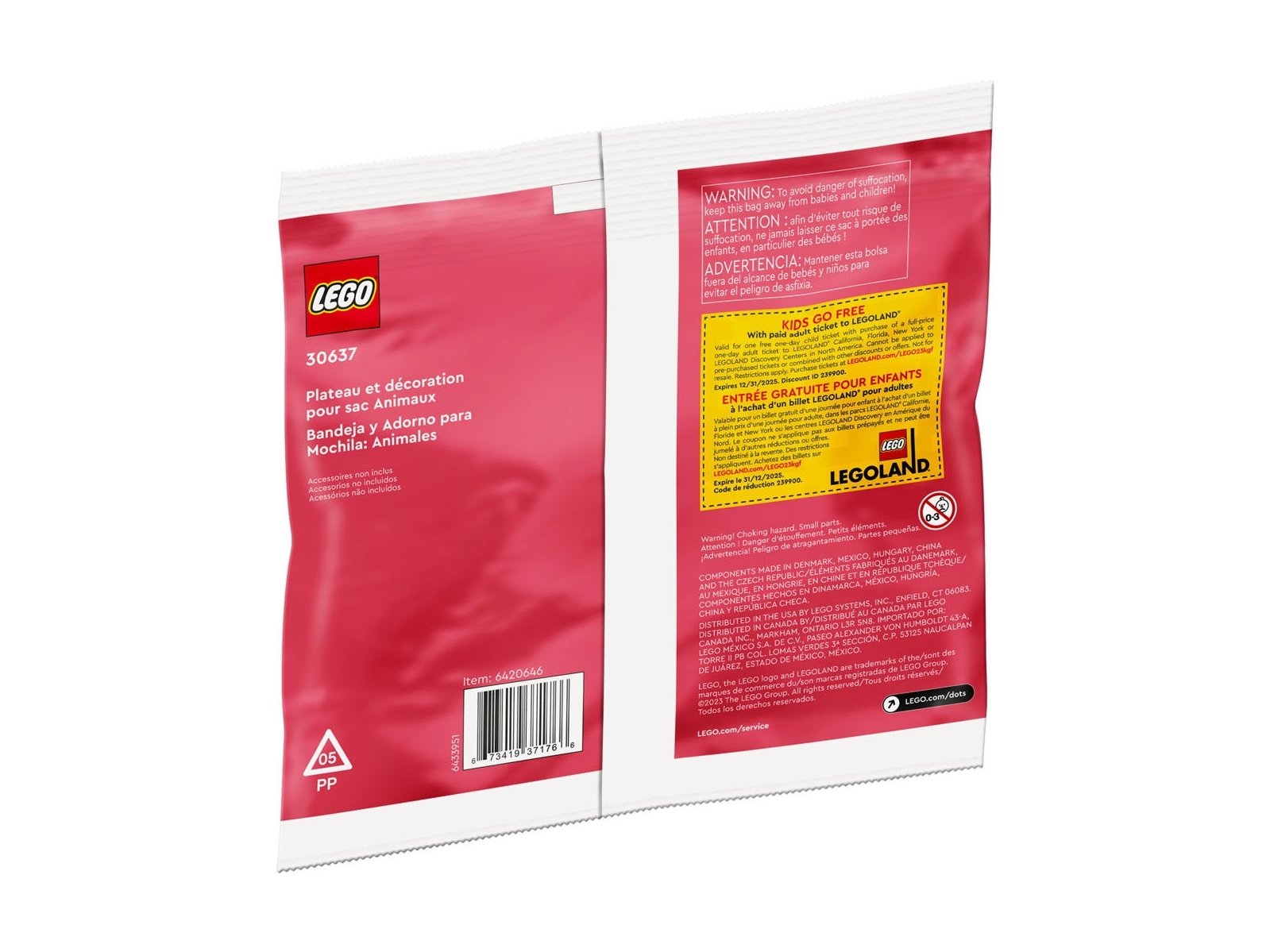 LEGO 30637 Tacka w kształcie zwierzaka i zawieszka na torbę