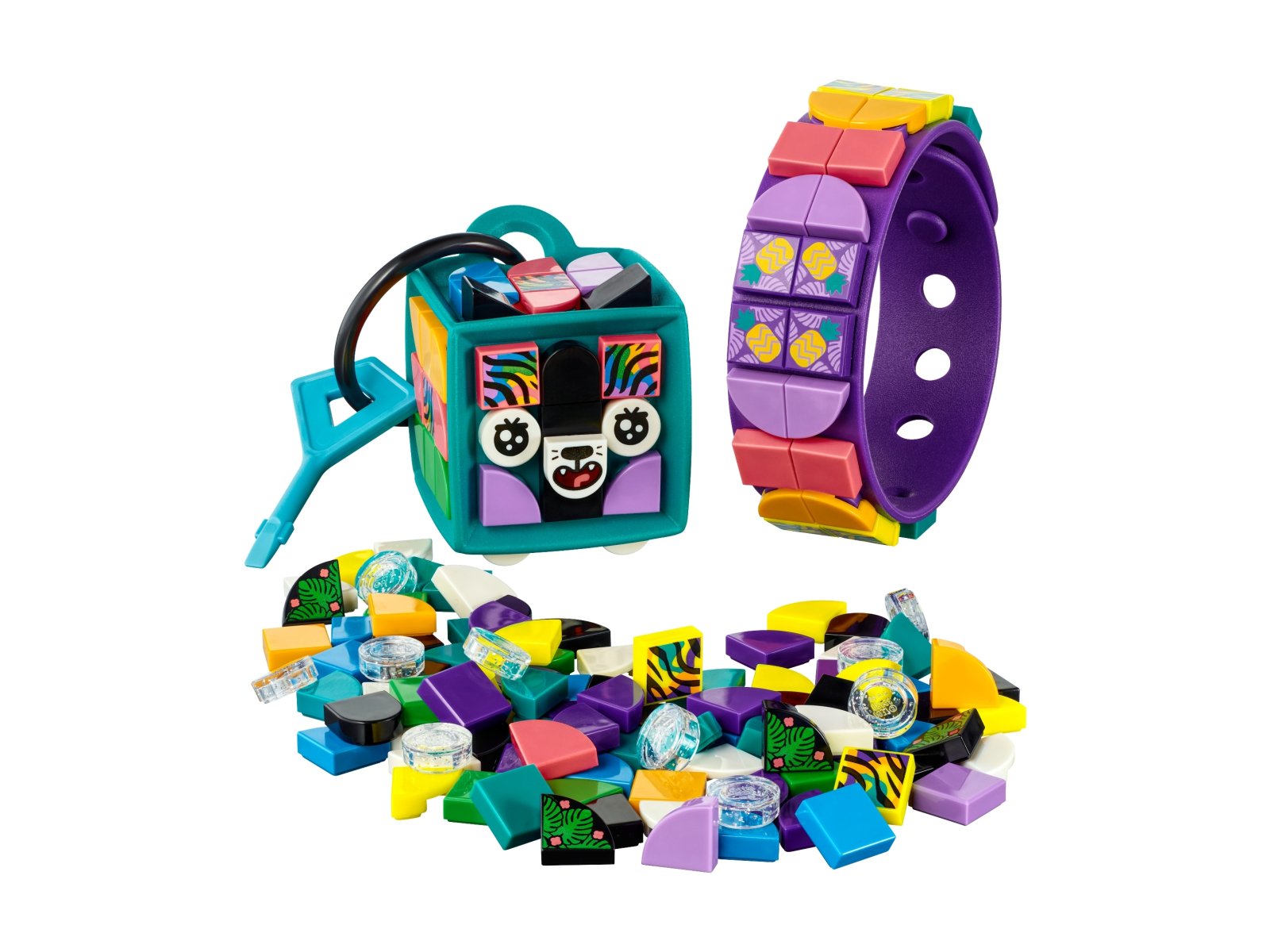 LEGO 41945 Neonowy tygrys — bransoletka i zawieszka na torbę