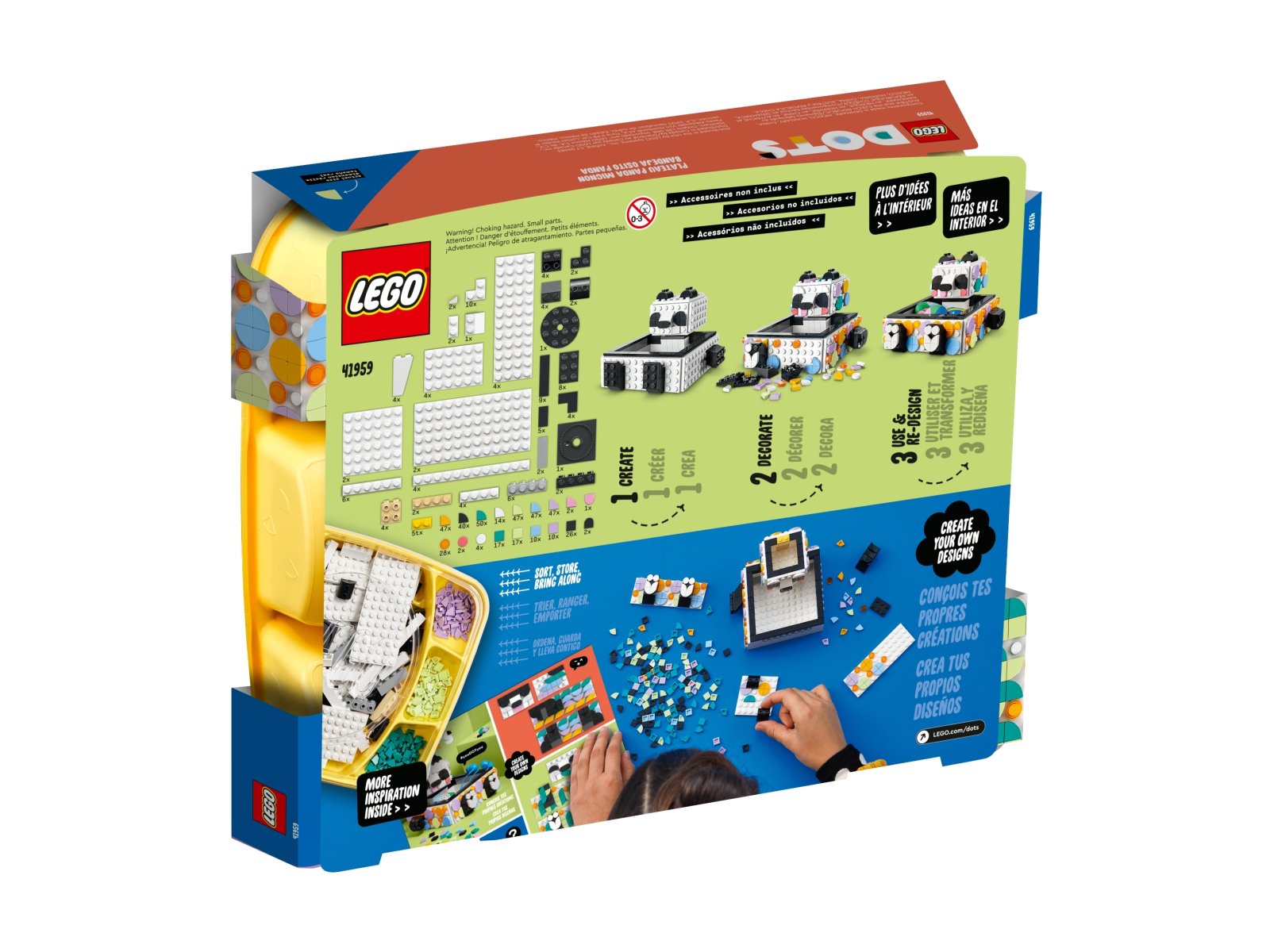 LEGO DOTS Pojemnik z uroczą pandą 41959