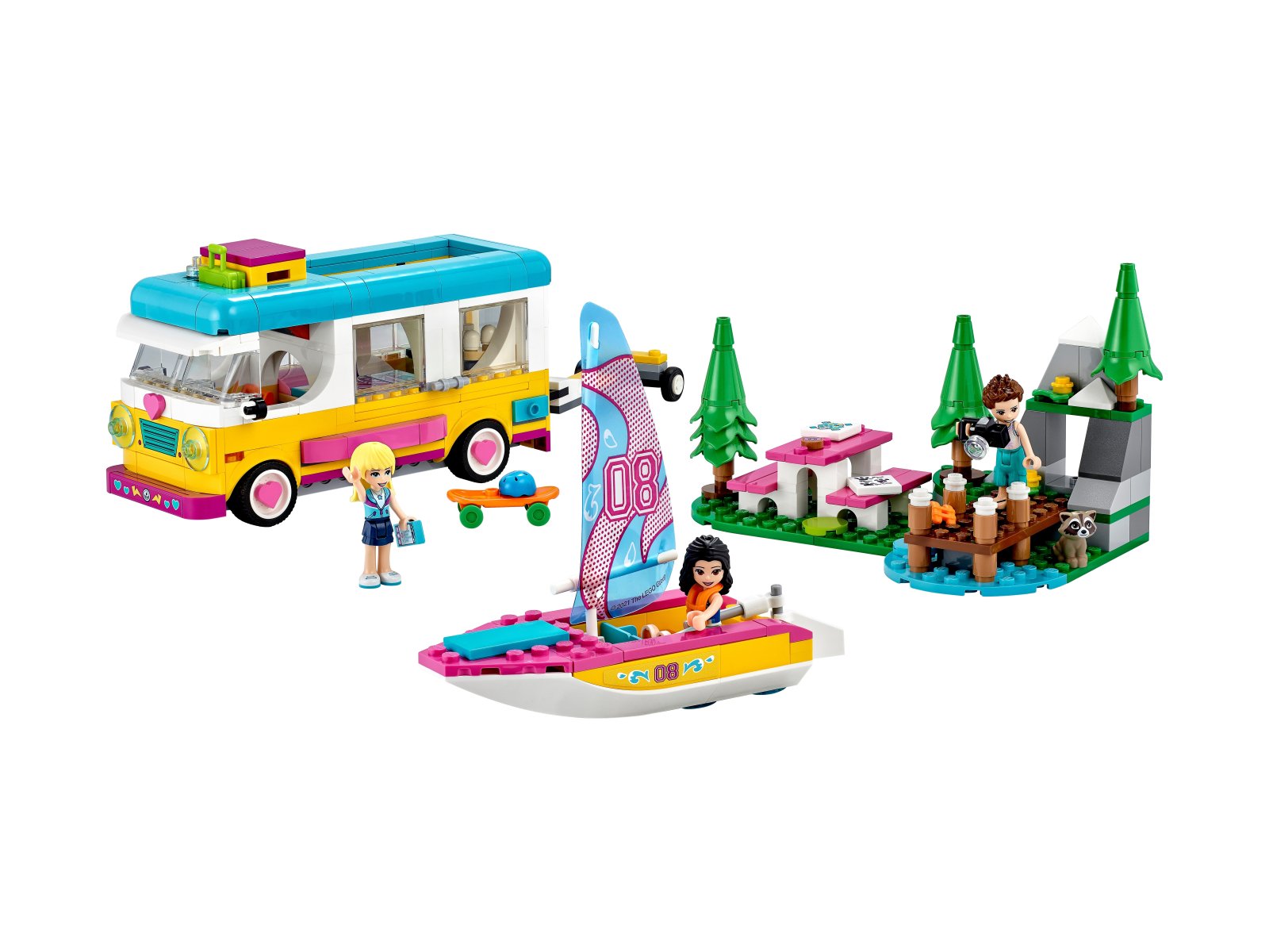 LEGO Friends 41681 Leśny mikrobus kempingowy i żaglówka