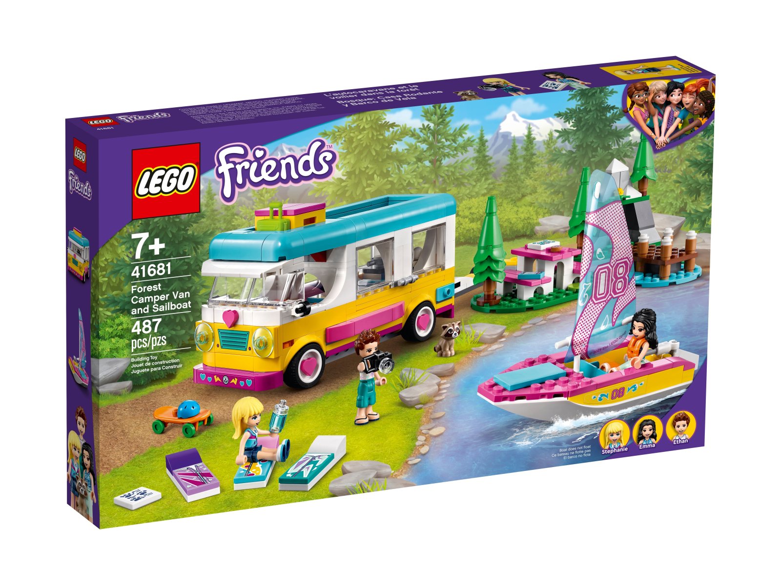 LEGO Friends 41681 Leśny mikrobus kempingowy i żaglówka