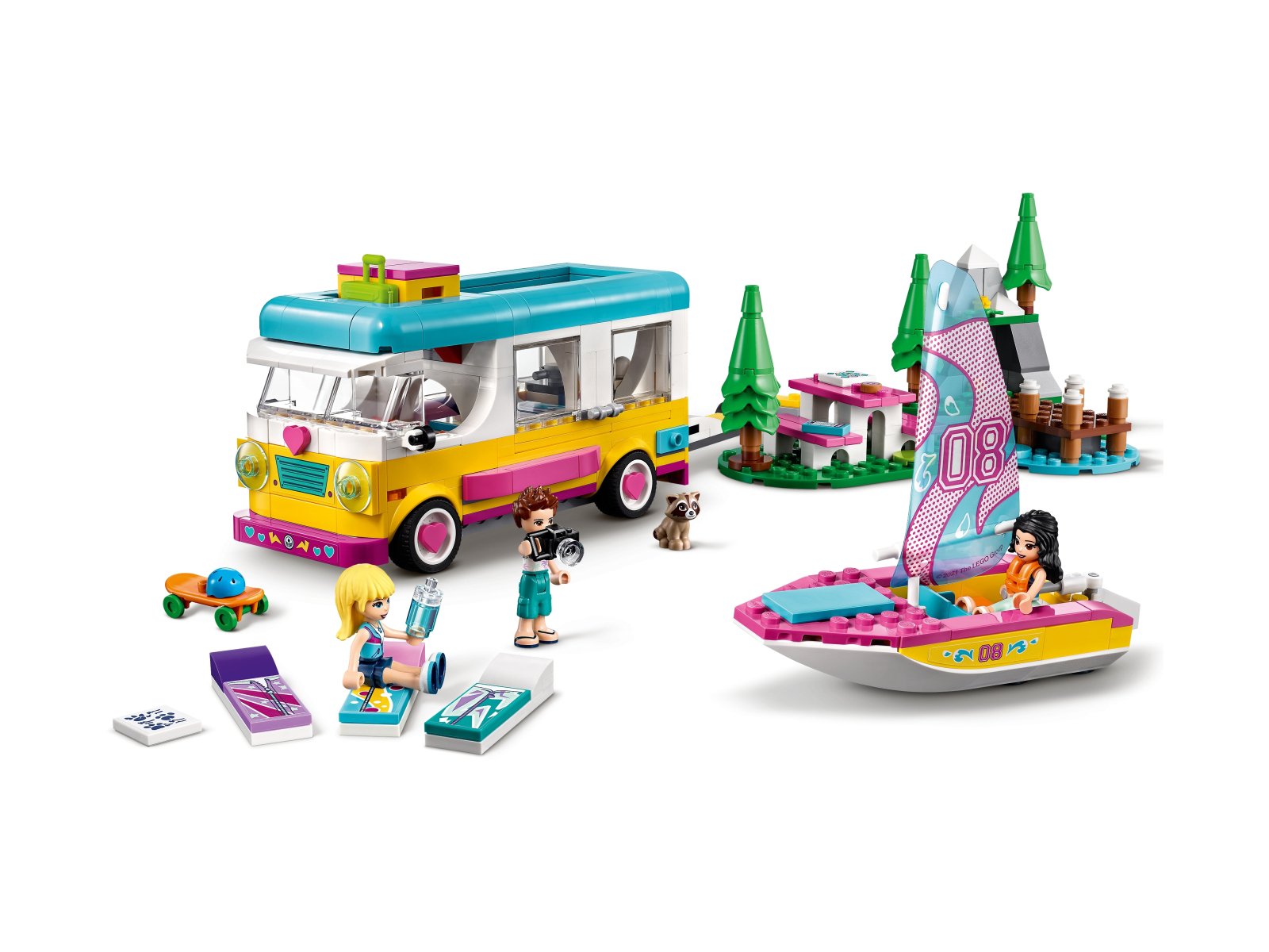 LEGO 41681 Friends Leśny mikrobus kempingowy i żaglówka