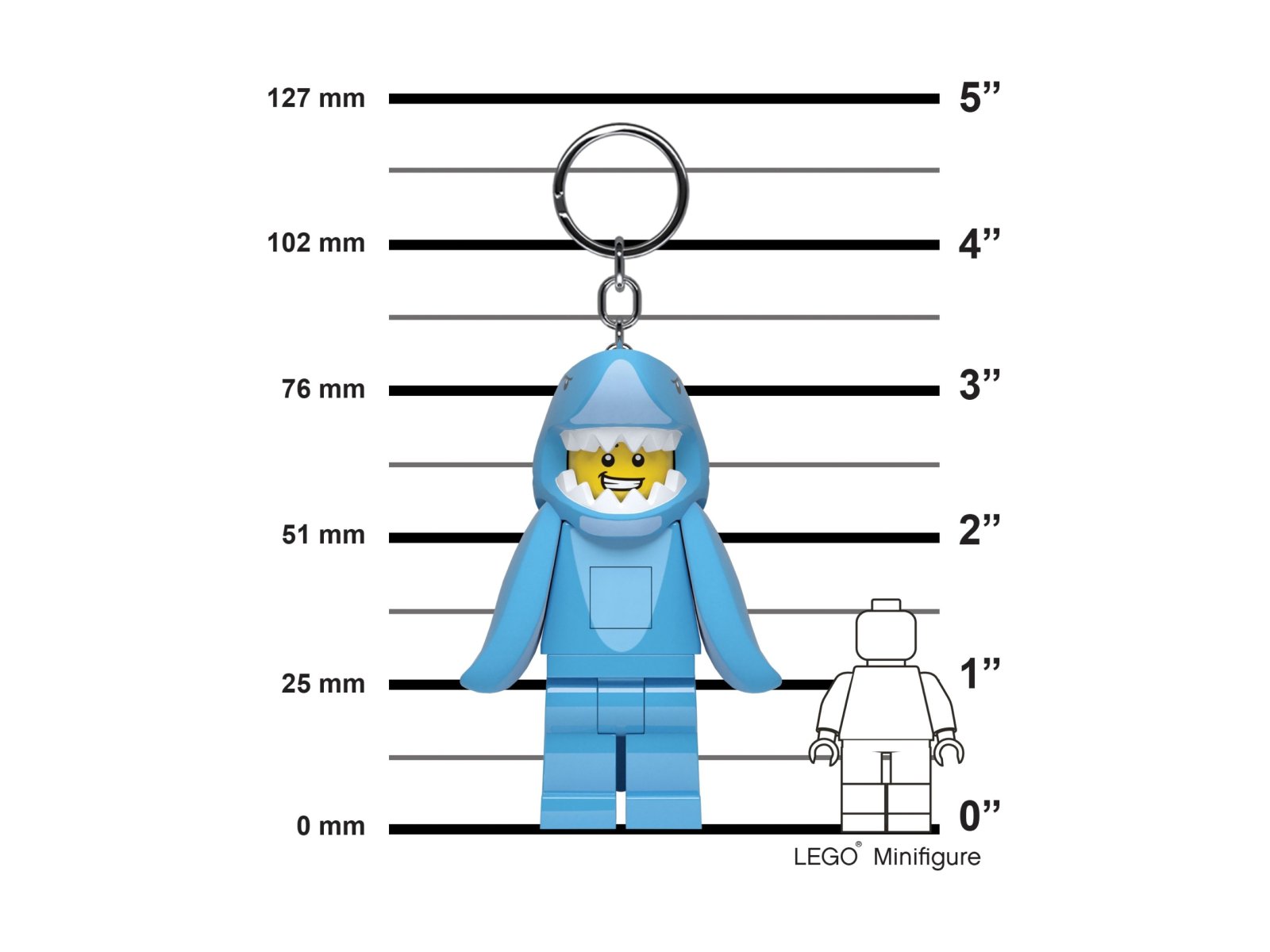 LEGO 5006848 Breloczek-latarka do kluczy w kształcie człowieka w stroju rekina