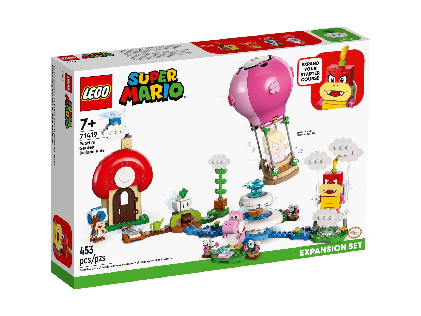 LEGO 71419 Peach – lot balonem i ogródek – zestaw rozszerzający