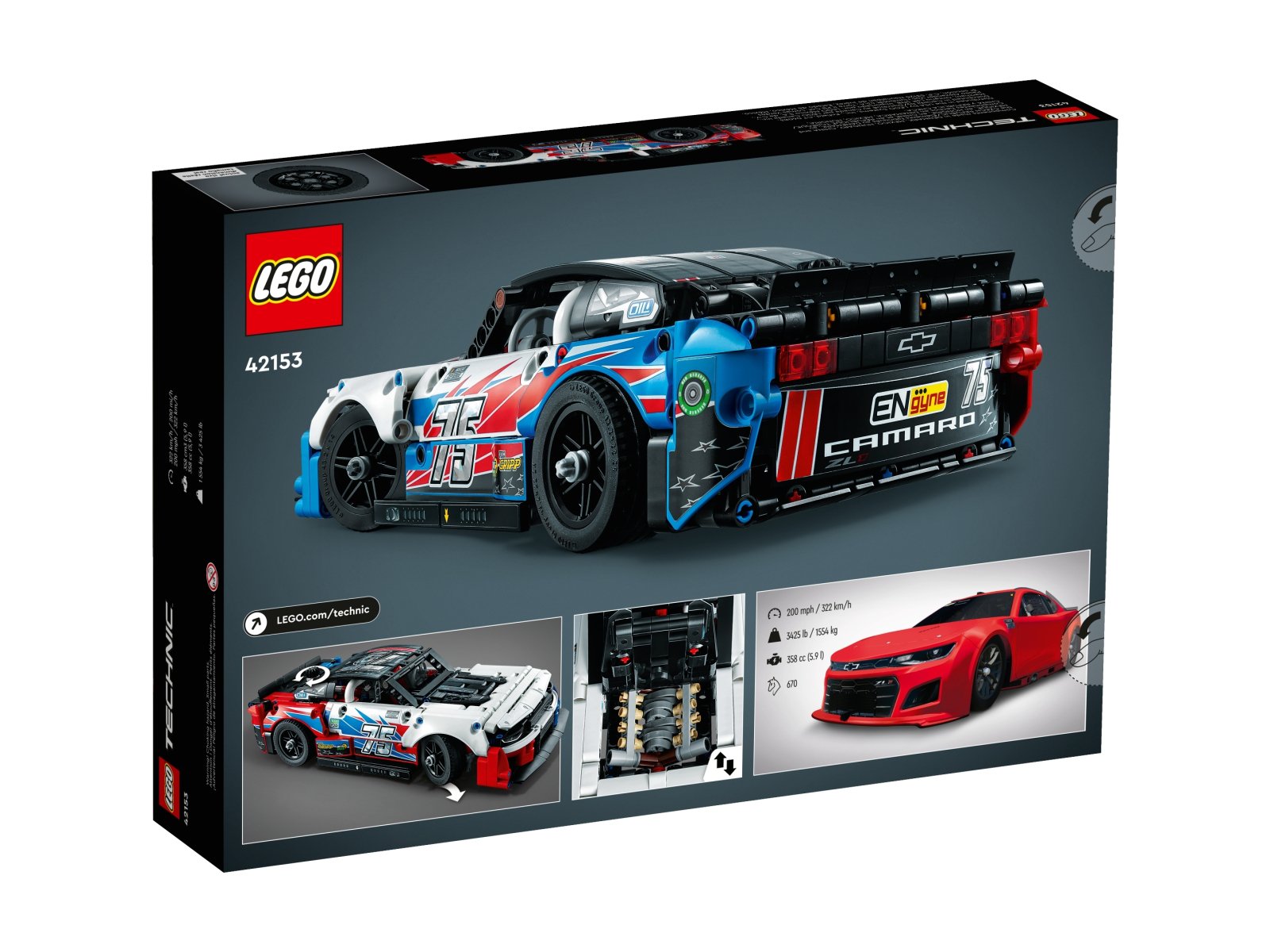 LEGO Technic 42153 Nowy Chevrolet Camaro ZL1 z serii NASCAR®