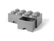 LEGO 5005720 Pudełko z szufladami w kształcie szarobłękitnego klocka LEGO® z 8 wypustkami