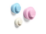 LEGO 5006139 Zestaw wieszaków ściennych – biały, błękitny, różowy