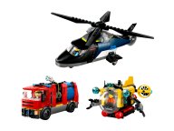 LEGO 60462 City Zestaw z helikopterem, wozem strażackim i łodzią podwodną