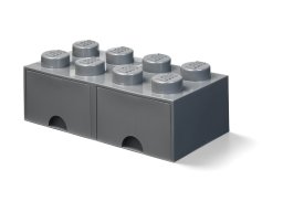 LEGO 5006329 Pudełko z szufladą w kształcie ciemnoszarego klocka LEGO® z 8 wypustkami
