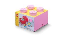 LEGO Pudełko w kształcie klocka z czterema wypustkami – jasnofioletowe 5007267
