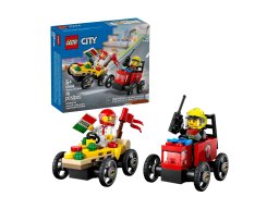 LEGO City 60458 Zestaw wyścigówek: pizza kontra wóz strażacki