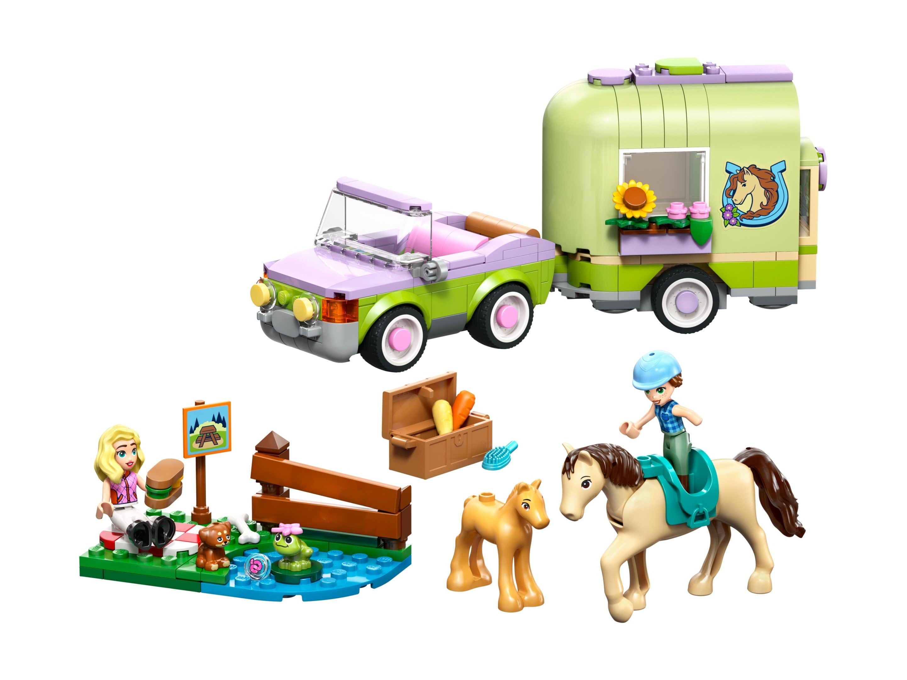 LEGO Friends Przyczepa z koniem i źrebaczkiem 42695